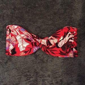 Volcom Sonic Bloom Red Bandeau Bikini Top